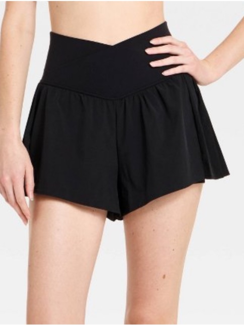 JoyLab Black pleated side woven shorts NWT 8